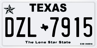 TX license plate DZL7915