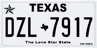 TX license plate DZL7917