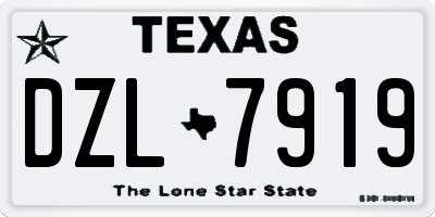 TX license plate DZL7919