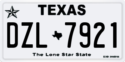 TX license plate DZL7921