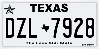 TX license plate DZL7928