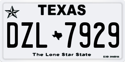 TX license plate DZL7929