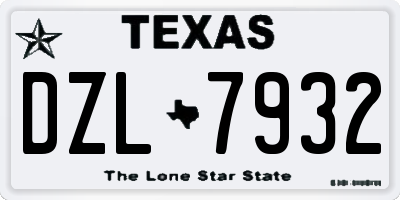 TX license plate DZL7932