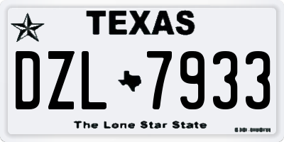 TX license plate DZL7933