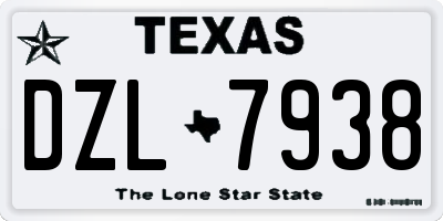 TX license plate DZL7938