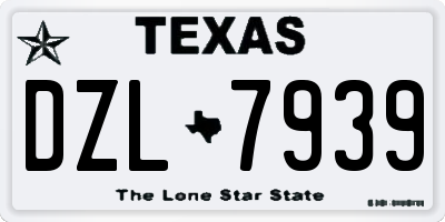 TX license plate DZL7939