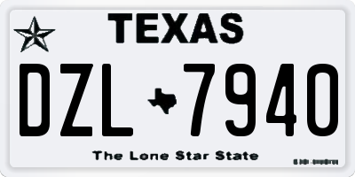 TX license plate DZL7940