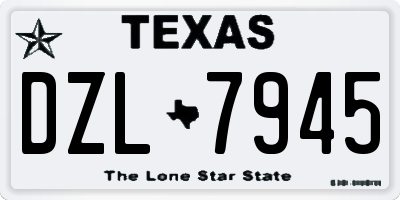 TX license plate DZL7945