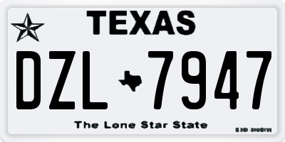 TX license plate DZL7947