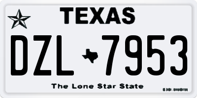 TX license plate DZL7953