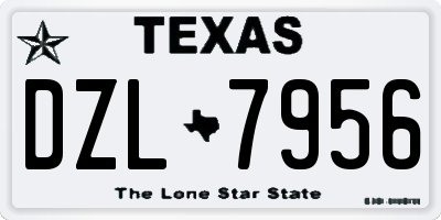 TX license plate DZL7956