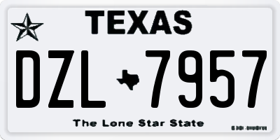 TX license plate DZL7957