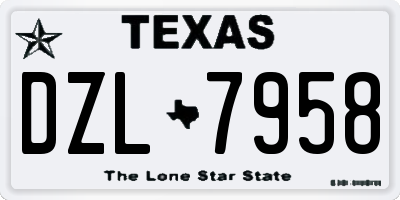 TX license plate DZL7958