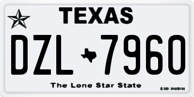 TX license plate DZL7960