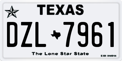 TX license plate DZL7961