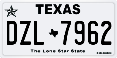 TX license plate DZL7962