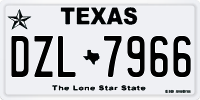 TX license plate DZL7966