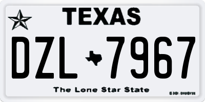 TX license plate DZL7967