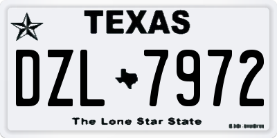 TX license plate DZL7972