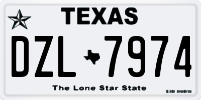 TX license plate DZL7974
