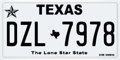 TX license plate DZL7978