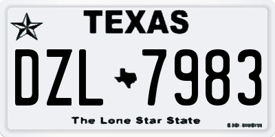 TX license plate DZL7983