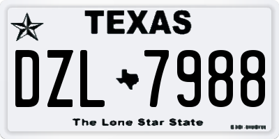 TX license plate DZL7988