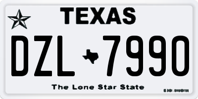 TX license plate DZL7990