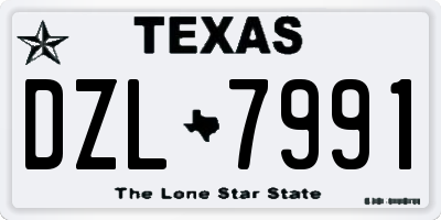 TX license plate DZL7991