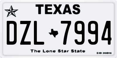 TX license plate DZL7994