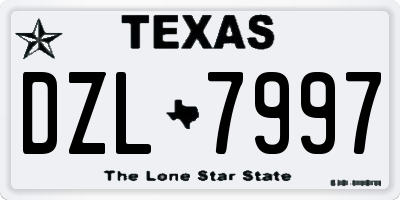 TX license plate DZL7997