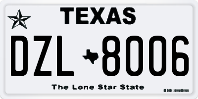 TX license plate DZL8006