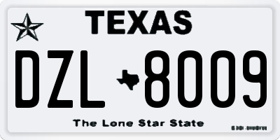 TX license plate DZL8009