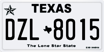 TX license plate DZL8015
