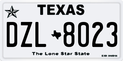 TX license plate DZL8023