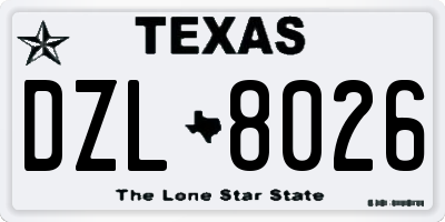 TX license plate DZL8026