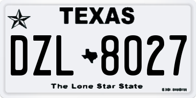 TX license plate DZL8027