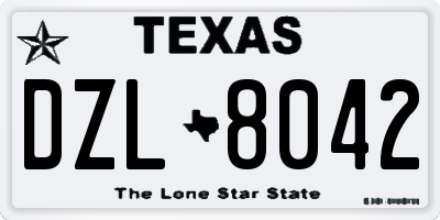 TX license plate DZL8042