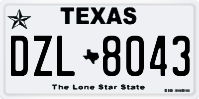 TX license plate DZL8043