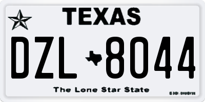 TX license plate DZL8044