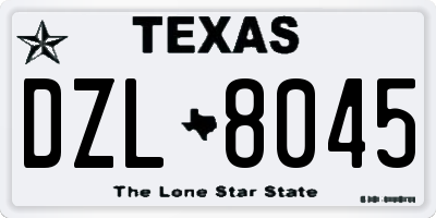 TX license plate DZL8045