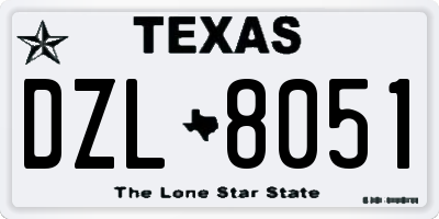 TX license plate DZL8051