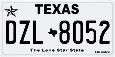 TX license plate DZL8052