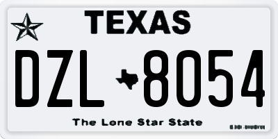 TX license plate DZL8054