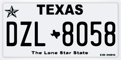 TX license plate DZL8058