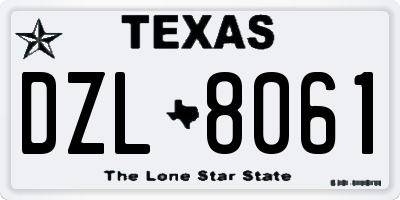 TX license plate DZL8061