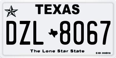 TX license plate DZL8067