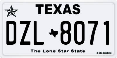 TX license plate DZL8071
