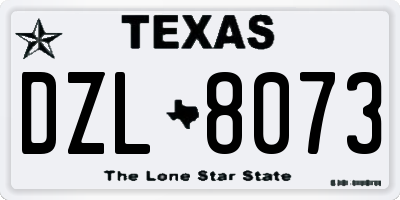 TX license plate DZL8073