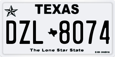TX license plate DZL8074